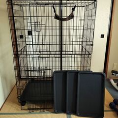 猫のケージ、3段Amazonベーシック(未使用、開封済み)