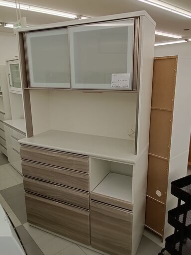 ★ジモティ割あり★  レンジボード ホワイト H206×D50×W121 クリーニング済み TC529