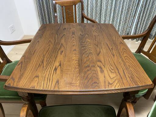 三越ブルージュ 木製 ダイニングテーブル アンティーク風 三越家具