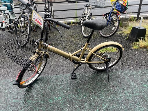 リサイクルショップどりーむ天保山店　No1212　自転車　折り畳み自転車　リッチゴールド　６段ギア付き