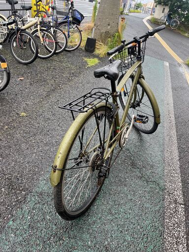 リサイクルショップどりーむ天保山店 No1207 自転車 カーキ 6段ギア