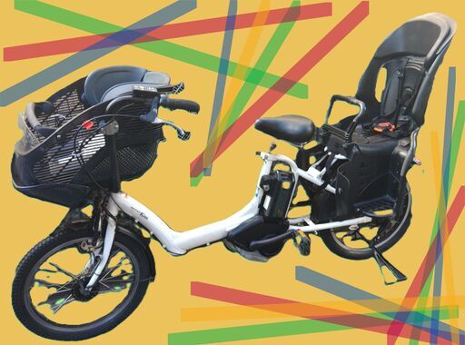 Ｆ20土日も️お子様といろいろなタイプの電動自転車ご試乗可能  電動自転車・リサイクル専門店　　ご試乗をしてから、ご購入できます。  ️２０インチ、チャイルドシート、２人乗り、３人乗り、１人乗り電動自転車  バカ良心的な電動自転車屋１００日間・安心の無料点検・️無料交換保証サービス付き  後ろチャイルドシートを大きめのかごに変更のオプション無料です。  バッテリーは新品の９０％以上の性能です。  １回の充電で３０Ｋｍ程度走行可能で