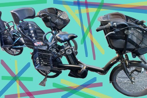 Ｆ23土日も️お子様といろいろなタイプの電動自転車ご試乗可能  電動自転車・リサイクル専門店　　ご試乗をしてから、ご購入できます。  ️２０インチ、チャイルドシート、２人乗り、３人乗り、１人乗り電動自転車  バカ良心的な電動自転車屋１００日間・安心の無料点検・️無料交換保証サービス付き  後ろチャイルドシートを大きめのかごに変更のオプション無料です。  バッテリーは新品の９０％以上の性能です。  １回の充電で３０Ｋｍ程度走行可能で
