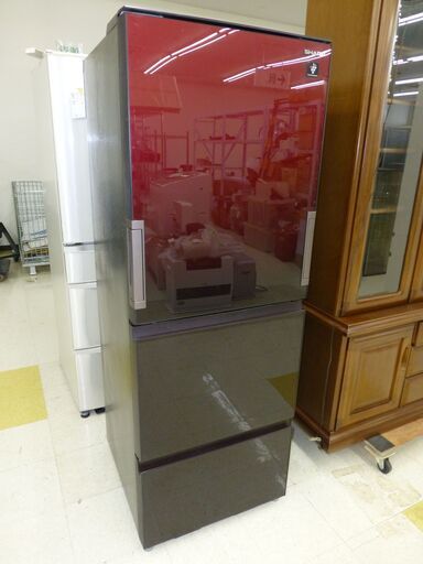桐生店【現状品】 j6-31 SHARP 冷凍冷蔵庫 SJ-GW35G-R 2021年製