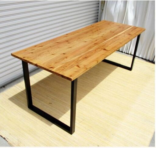 おしゃれ　カフェ風 木製×スチール　ダイニングテーブル　高さ70x幅180x奥行70㎝　デスク テーブル　机　北欧　モダン