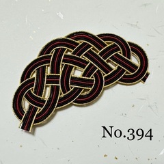 No.394 絹巻水引パーツ 7本取松結び 赤黒