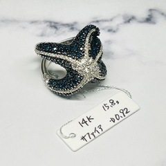 サファイア14kリング