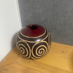 【美品】地球雑貨　木製　ウッド　花瓶　置物