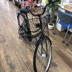 自転車 緑 オートライト 変速付き 26インチ