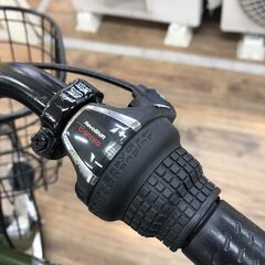 自転車 緑 オートライト 変速付き 26インチ