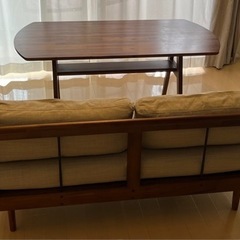 ダイニングテーブルとソファのセット unicoのSWELLA シリーズ