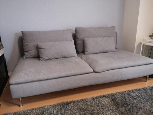 イケアIKEA　ソーデルハムン　三人掛けソファ　グレー
