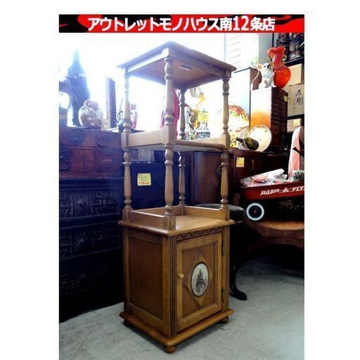 karimoku カントリー調 電話台 高さ:約120cm 収納 飾り棚 karimoku カントリー調 電話台 高さ:約120cm 収納 飾り棚