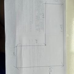 L字のキッチン(取り外されてません。ビルトインコンロ、上部収納、換気扇付き)  
