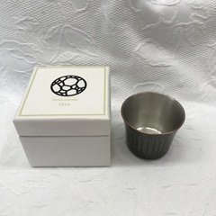 Gyokusendo ぐい呑み 鎚起銅器 縞打紫金色