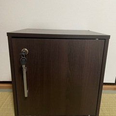 木製 CUBEボックス 鍵付き収納庫