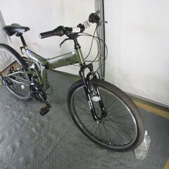D570★　19000円★　マウンテン折りたたみ中古自転車　グリーン　FRサス　美品【26インチ 】