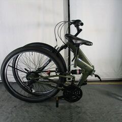 D570★　19000円★　マウンテン折りたたみ中古自転車　グリーン　FRサス　美品【26インチ 】
