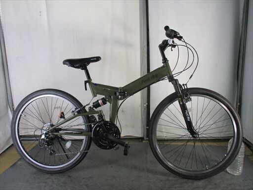 D570★　19000円★　マウンテン折りたたみ中古自転車　グリーン　FRサス　美品【26インチ 】