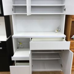 ☆ジモティ割あり☆ 食器棚 ホワイト H181×W116×D45 クリーニング済み 