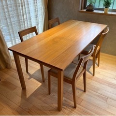 ☆ジモティ割あり☆ ダイニングセット4人用 ナチュラル H64×W120×D80 