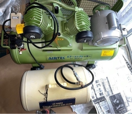 エアーコンプレッサー　100v 58L サブタンク付き