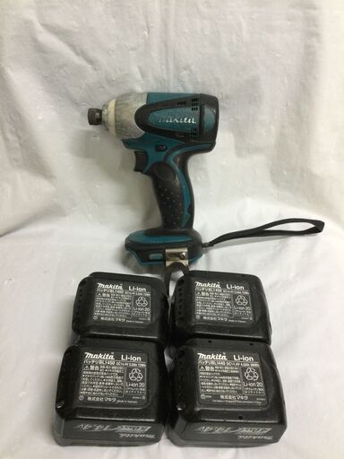 【北見市発】マキタ makita 充電式インパクトドライバー TD131D 青 バッテリー BL1440 4.0Ah  1個 BL1450 5.0Ah 3個 電動工具 DIY (D5786nwraY)