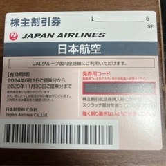 JAL（日本航空）株主優待券　2025年11月末まで