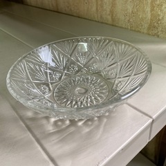 【美品】クリスタルガラス 浅皿（直径14㎝）