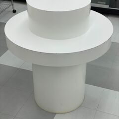 【格安販売】円形テーブル 什器 アイランド什器 ホワイト ひな段