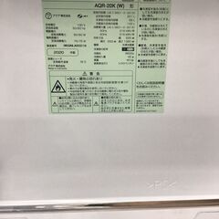 ☆ジモティー割引有☆ｱｸｱ/2ﾄﾞｱ冷蔵庫/AQRｰ20K/2020年製