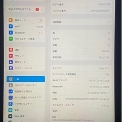 iPad第7世代スペースグレイ128GB Wi-Fi + Cellularモデル
