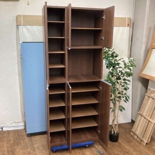 S383 ⭐ 綺麗 サン製 シューズボックス 約24足収納可能 ブラウン 幅73cm