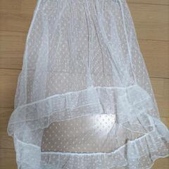 【子供服】ricca nicca 白シースルースカート(145-...
