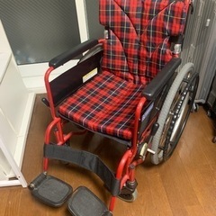 【KAWAMURA】赤チェック　車椅子　