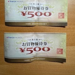 【ヤマダ電機】株主優待券¥1,000分（¥500×2枚）