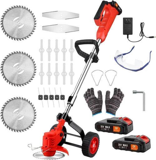 ✨新品✨充電式 草刈り機 草刈機 21V 電動芝刈機 コードレス 軽量 バッテリー2個