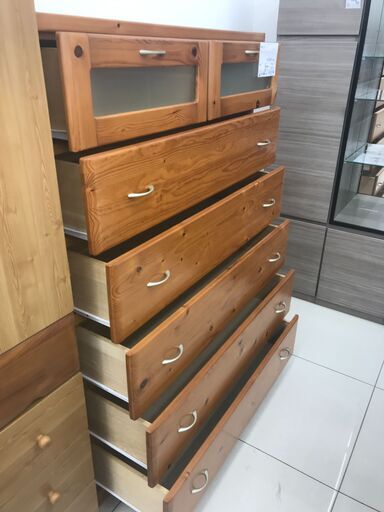 ☆ジモティ割あり☆ 整理タンス ナチュラルブラウン H143×D42×W105