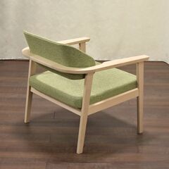 ≪yt1375ジ≫ アウトレット家具 ワイドアームチェア 1Pソファ ミドル高 幅広 試作サンプル 若草色 リビング/ダイニング 60417-01