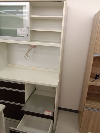 ★ジモティ割あり★  レンジボード ホワイト H196×D51×W110 クリーニング済み TC551