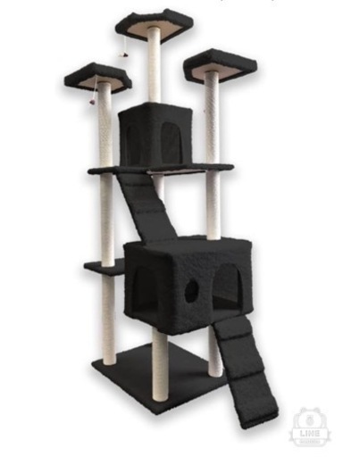 新品未使用未開封品　Pilea(ピレア) キャットタワー 猫タワー 大型猫用 多頭飼い スリム 据え置きタイプ B 185cm (ブラック)