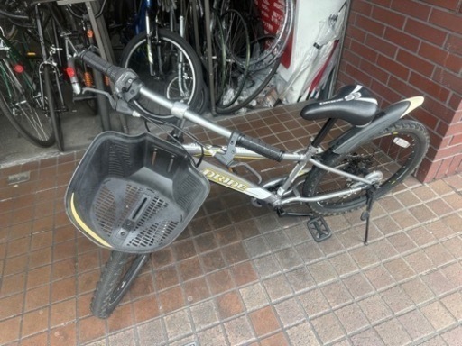 22インチ　外装6段変速　かご　泥除け付き子供用自転車　グレー