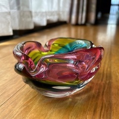 昭和レトロ　虹色ガラスカラフル灰皿