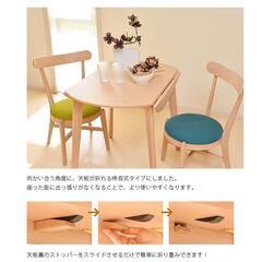 愛品倶楽部柏店】 タマリビング バタフライ式丸ダイニング3点セット マリン