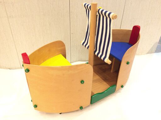 ■11766■ロッキングボード 木製 大型遊具 知育玩具 船 乗り物 室内遊具 ブルー・リボン社 ヨット　ゆりかご