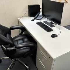 家具 オフィス用家具 机椅子3セット
