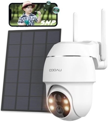 【未使用品】COOAU 防犯カメラ 屋外 ソーラー 監視カメラ ワイヤレス 電池式防犯カメラ