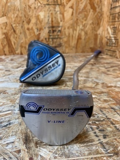 C(6395) ODYSSEY WORKS VERSA V-LINE 350g オデッセイ ワークス ヴァーサ パター 34インチ 純正スチールシャフト 中古品 ゴルフ