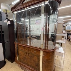 北欧風 アンティークキャビネット ガラス棚 コレクションケース 飾り棚