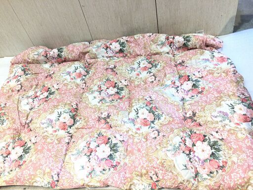 ■11771■掛け布団 羽根布団 フェザー100％ シングルロング 150×200 ピンク 寝具 ふとん